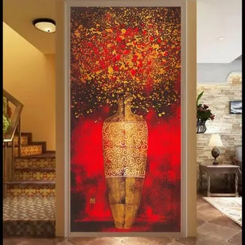 beibehang Обои с западноевропейской росписью абстрактные обои раздвижная дверь входная ваза
