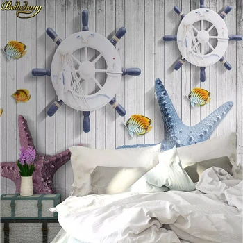 beibehang Пользовательские обои papel de parede 3D в средиземноморском стиле с морскими звездами для стен спальни фоновая роспись обоев