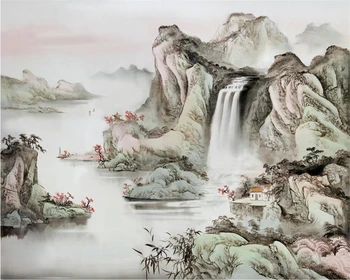 Beibehang Современная абстрактная пейзажная живопись тушью, фотообои, гобеленовые обои для гостиной papel de parede