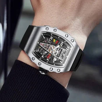 HANBORO новый топовый бренд Роскошных мужских часов Автоматические мужские часы Модные механические наручные часы со стальным корпусом Светящиеся мужские часы