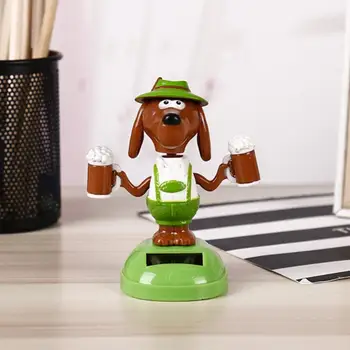 Plastic Solar Power Beer Dog Car Ornament Home Decor Flip Flap Pot Swing Toy для автомобиля  аксессуары для авто  Ornaments