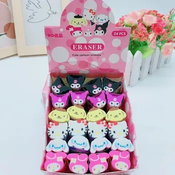 Sanrio 24шт Ластик Hello Kitty Melody Kuromi Cinnamorroll Милые Креативные Подарки Для Учеников Детского Сада В Штучной Упаковке Студенческие Канцелярские Принадлежности