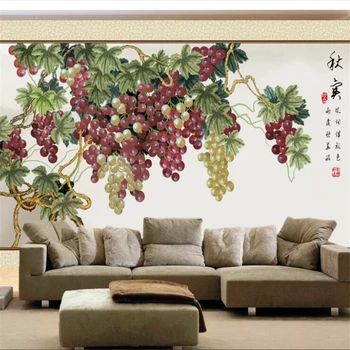 wellyu papel de parede para quarto Обои на заказ с ручной росписью красивая виноградная стена papel pintado paed papel tapiz