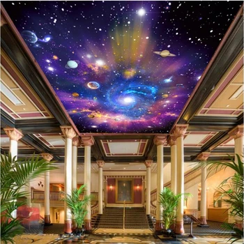 бейбехан Пользовательские обои 3d фотообои красочная звездная вселенная космическая галактика комната мечты зенит потолочная роспись 3d обои