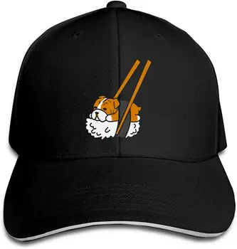 Бейсбольная кепка Sushi English Bulldog в стиле хип-хоп, спортивная кепка Trucker Sandwich, черная