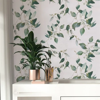 Виниловые обои, самоклеящаяся контактная бумага с цветочными листьями, съемная водонепроницаемая наклейка на стену для ремонта мебели, декора спальни