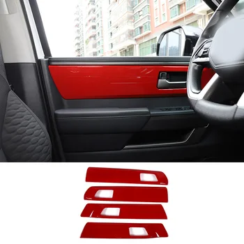 Для Toyota Tundra для Toyota Sequoia 2022 2023 ABS Красная Внутренняя Ручка двери автомобиля, рамка, Наклейка, аксессуары для интерьера автомобиля