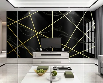 Индивидуальные Индивидуальные современные минималистичные джазовые черные геометрические линии мраморный узор ТВ фон обои papel de parede