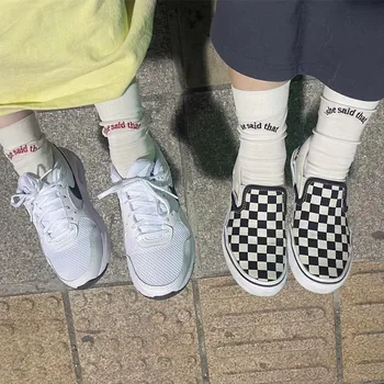 Корейский бренд Tide, Однотонные носки с вышитыми буквами She, Женские весенне-летние трендовые хлопчатобумажные носки совместного бренда