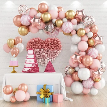Набор для украшения арки с гирляндой из воздушных шаров Macaron на 1-й день рождения, детская свадьба, День рождения, воздушный шар, детский душ, конфетти из латекса, воздушный шар