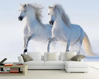 Обои beibehang на заказ, 3D лошадь, белая лошадь, большая фреска, фон для настенной росписи, континентальная стена спальни, спинка дивана, обои