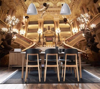 обои beibehang на заказ 3D сплошная настенная роспись Европейский аристократический королевский дворец лестница ангела 5d фоновые обои 8d