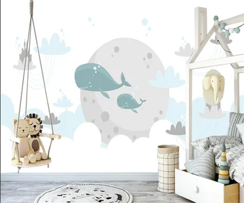 Обои на заказ Современный мультяшный Кит Фон детской комнаты фреска украшение дома гостиная спальня 3D обои