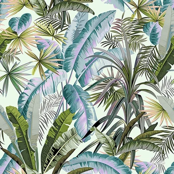 Обои с кожурой и приклеиванием листьев тропической пальмы, зеленые банановые листья, самоклеящиеся обои, съемная контактная бумага для гостиной