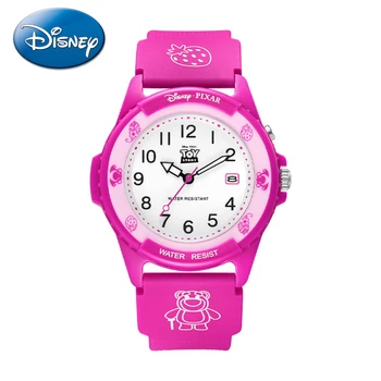 Подарочные кварцевые часы Disney с Микки в виде клубничного Мишки, Силиконовая Дата, светящаяся, для студенток, водонепроницаемые, Relogio Feminino