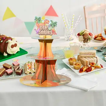 Подставка для десерта из экологически чистой бумаги, многоцветный держатель для кексов, Сервировочный поднос, башня для десертов, Одноразовый держатель для кексов