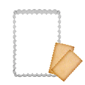 Прямоугольные формочки для печенья с рифлением, маленькие формочки для печенья, формочка для печенья в виде таблички, 1шт