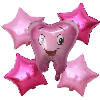 Украшение для вечеринки в честь первого Зуба Розовые Синие Воздушные шары из фольги с большим зубом Детский Душ Мальчик Девочка Вечеринка по случаю Дня рождения Гелиевые надувные Шары