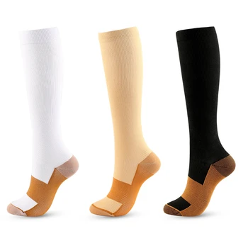 Эластичные компрессионные носки S-XXL Для мужчин и женщин, отек медсестры, беременность, перелет, Варикозное расширение вен, пешие прогулки, носки для марафона, бега