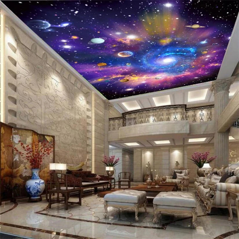 бейбехан Пользовательские обои 3d фотообои красочная звездная вселенная космическая галактика комната мечты зенит потолочная роспись 3d обои