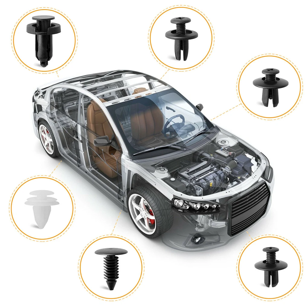 100шт 6-ти размерных автомобильных крепежных зажимов-фиксаторов с заклепками для Peugeot Partner Аксессуары Автомобильные принадлежности Новинка Corsa D