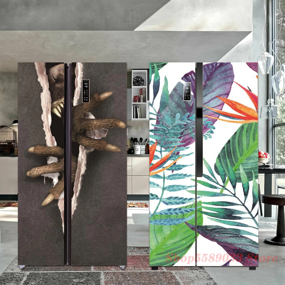 Наклейка на холодильник в европейском стиле Для двери, Виниловые обои, Самоклеящееся покрытие, Украшение холодильника, Портрет девушки свободы на лестнице